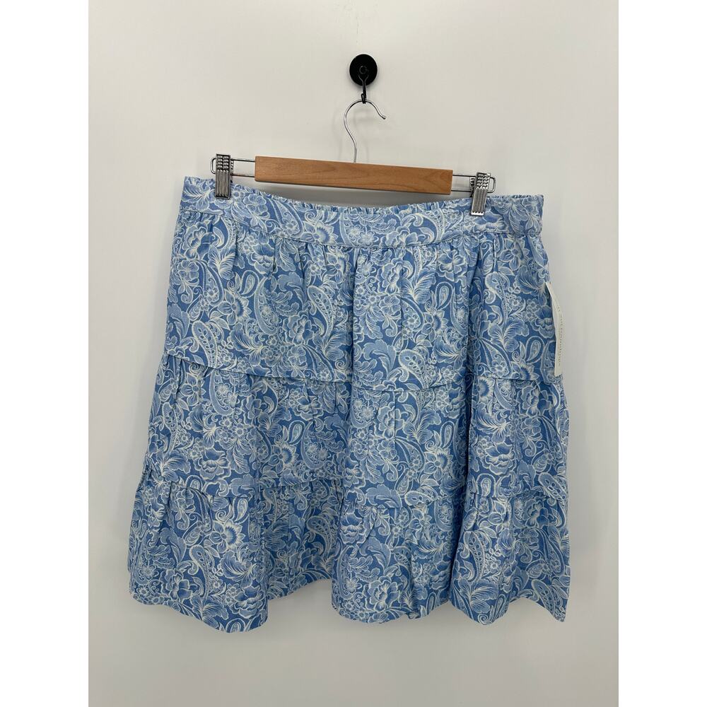 Soft Surroundings Talisa Linen Blend Skirt Women Sz L Boho Coastal Cowgirl NWT